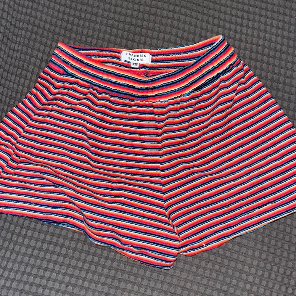 Frankie’s Bikinis Terry Cloth Rainbow Shorts